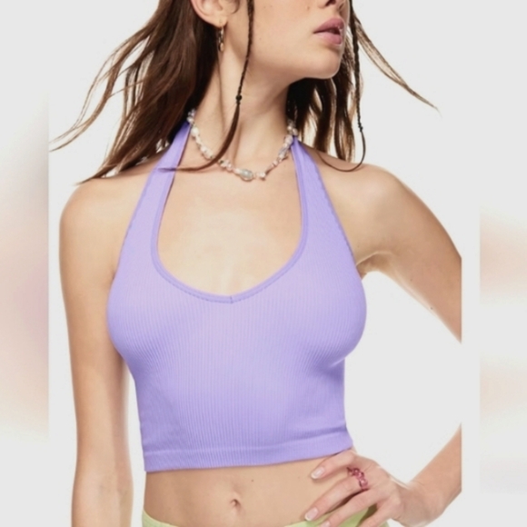 Sunday Best Aritzia NWOT | Lilac SinchSeamless Rib Halter Top | Never Worn | XS - Picture 1 of 11
